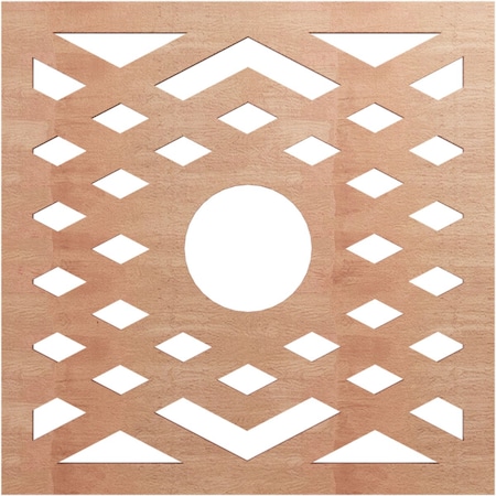 Ekena Millwork Chevron Wood Fretwork Pierced Ceiling Medallion, Cherry, 16"OD x 4 1/8"ID x 3/8"T CMWP16X16X0375CHCH
